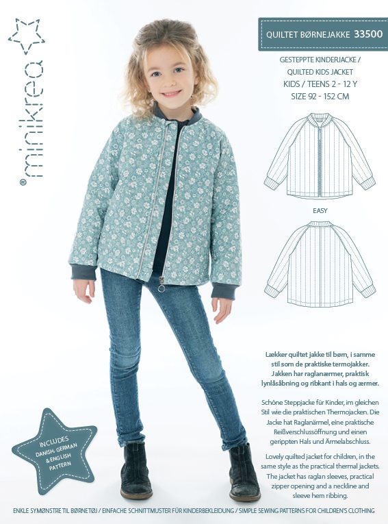 Kids Quilted Jacket - Minikrea - Pattern - 2 - 12 Years - Simplifi Fabric