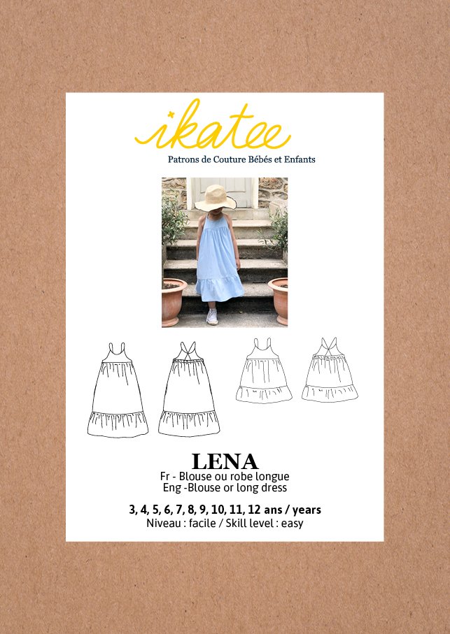 Lena Blouse & Dress Sewing Pattern - Girl 3/12Y - Ikatee - Simplifi Fabric