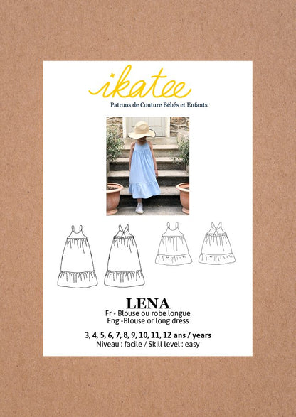 Lena Blouse & Dress Sewing Pattern - Girl 3/12Y - Ikatee - Simplifi Fabric