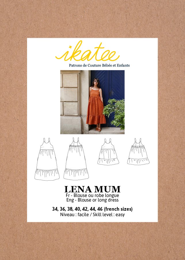 Lena Mum Blouse & Dress Sewing Pattern - Ladies 34/46 - Ikatee - Simplifi Fabric