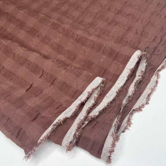 Linen / Viscose Jacquard Gauze - Cocoa - Simplifi Fabric