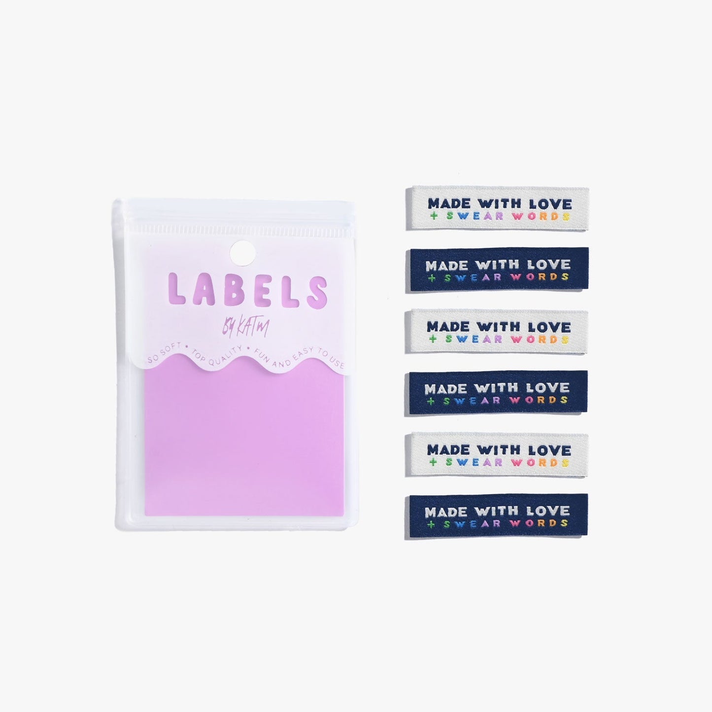 "MADE WITH LOVE AND SWEAR WORDS" V.2 Woven Label Pack - Kylie And The Machine - Simplifi Fabric