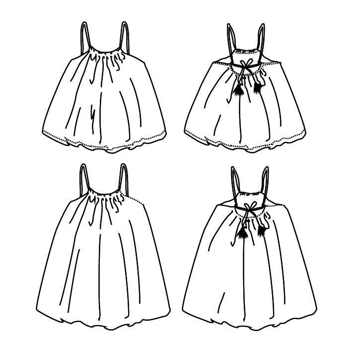 Majorque Top or Dress Sewing Pattern - Girl 3/12Y - Ikatee - Simplifi Fabric