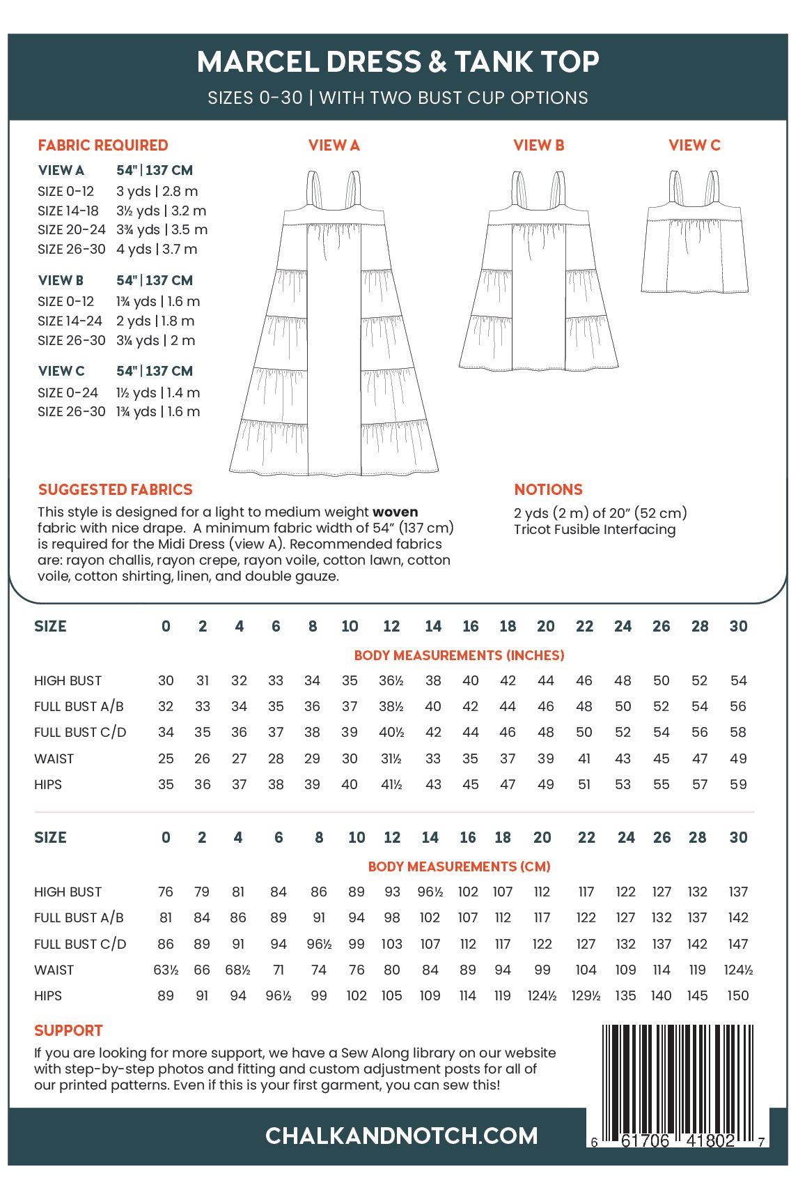 Marcel Dress/Tank Top Pattern - Chalk + Notch - Simplifi Fabric