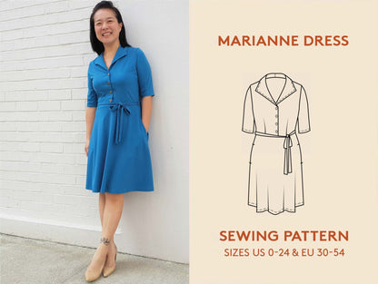 Marianne Dress Womens Paper Pattern - Wardrobe by Me - Simplifi Fabric