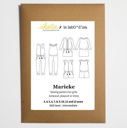 Marieke Jumpsuit, Playsuit & Dress Sewing Pattern - Girl 3/12Y - Ikatee - Simplifi Fabric