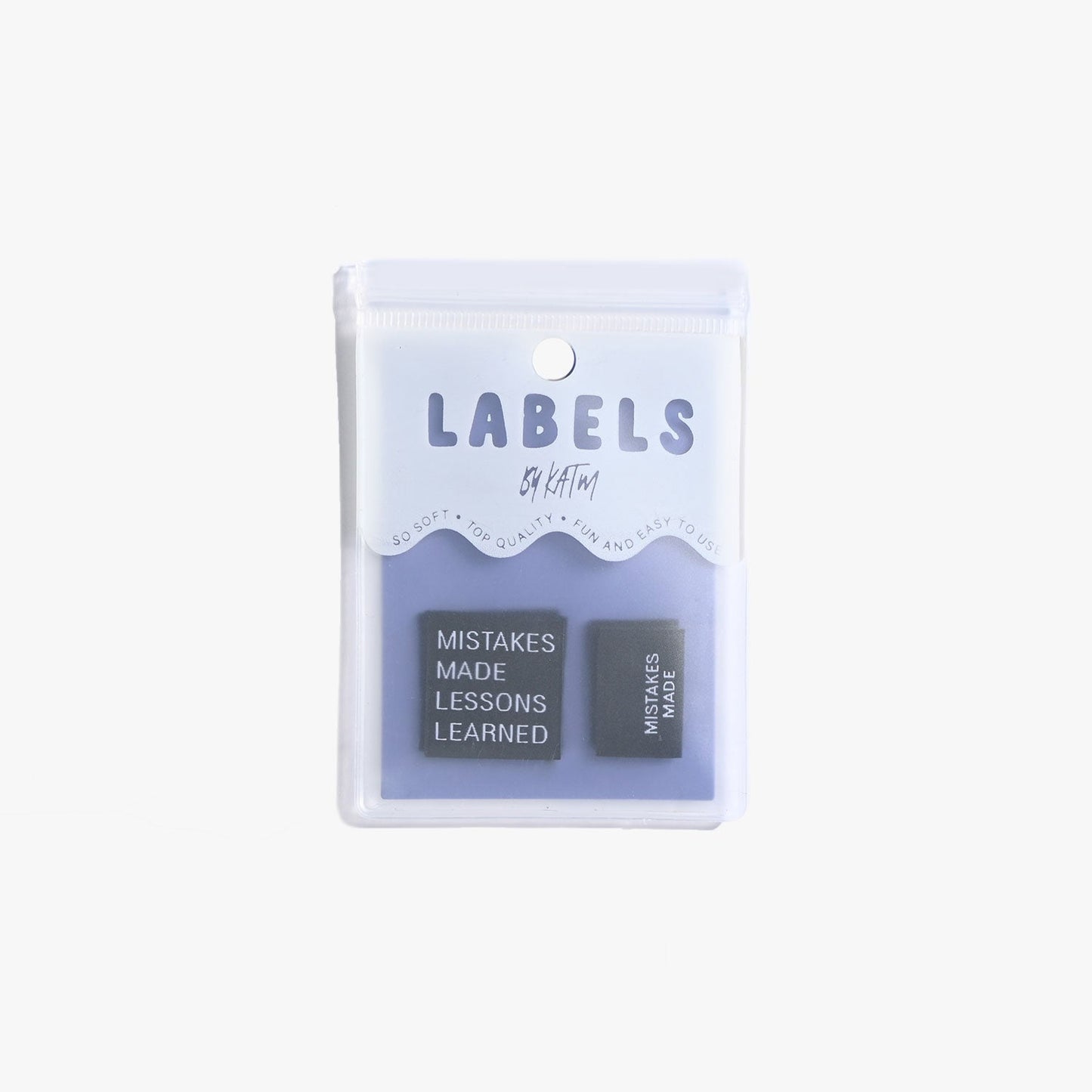 "MISTAKES MADE LESSONS LEARNED" Woven Label Pack - Kylie And The Machine - Simplifi Fabric