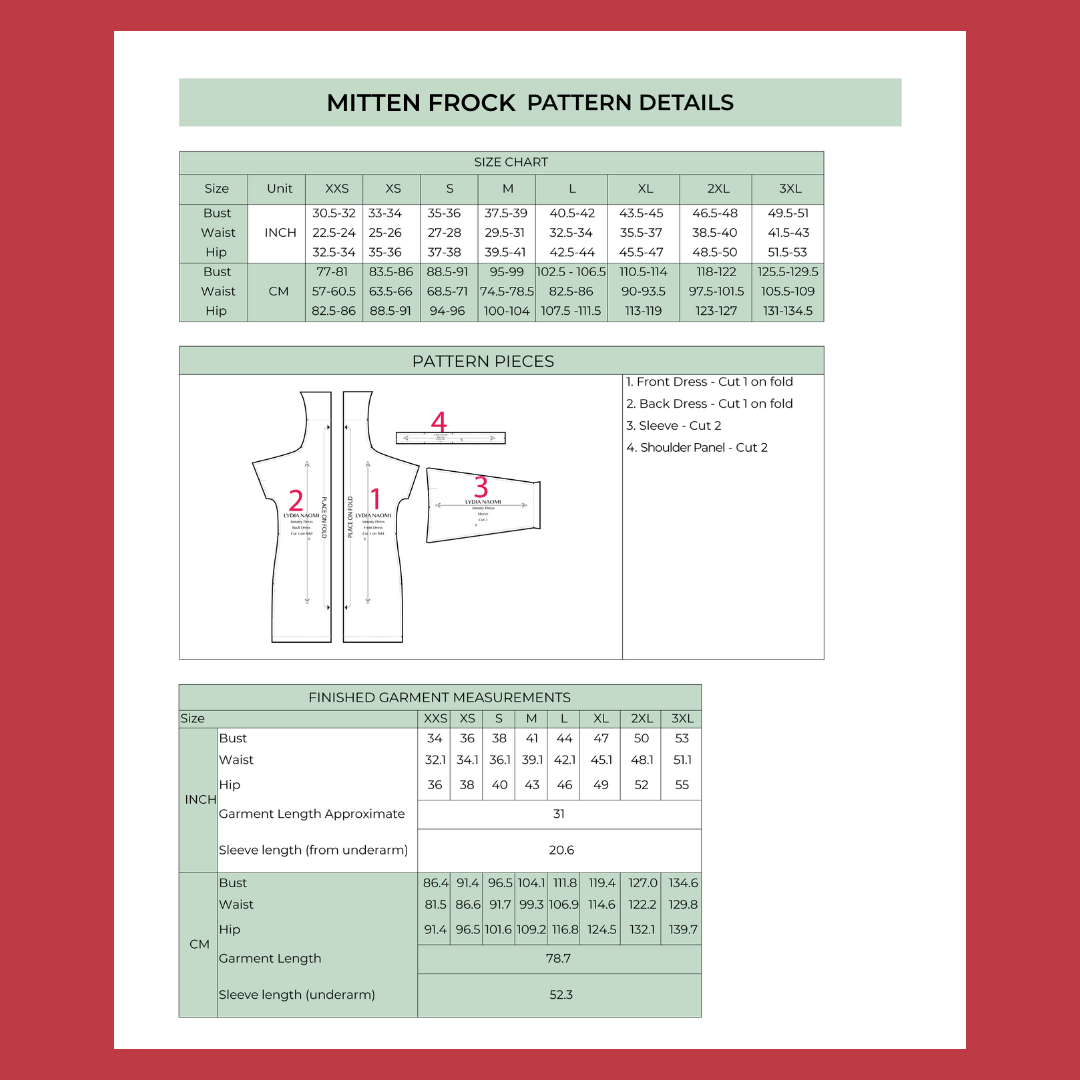 Mitten Frock PDF Pattern - Lydia Naomi - Simplifi Fabric