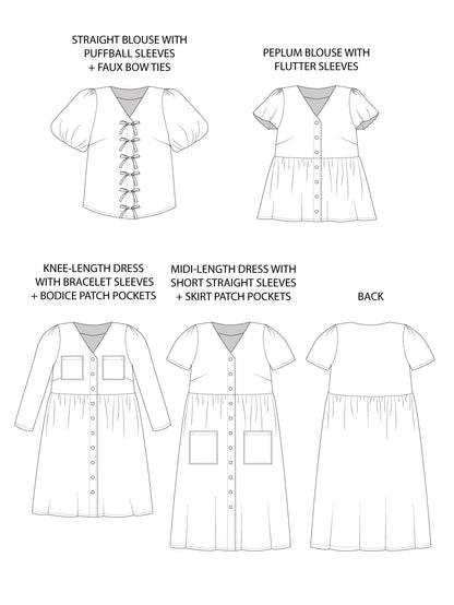 Nell Blouse & Dress Pattern - Tilly And The Buttons - Simplifi Fabric