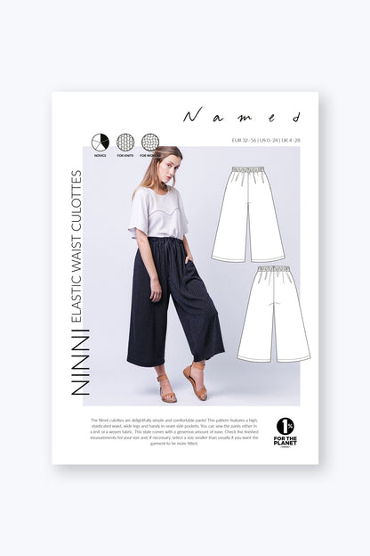 Ninni Elastic Waist Culottes - PDF Pattern - Named Clothing - Simplifi Fabric