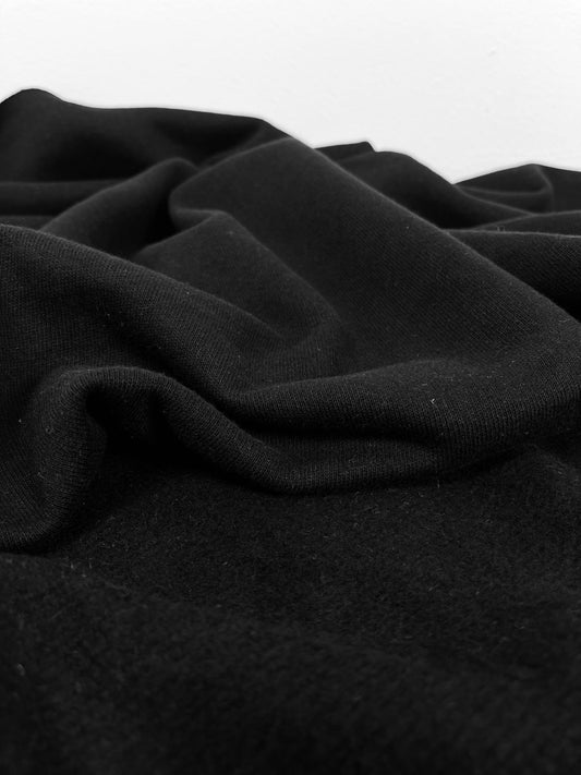 Organic Cotton Fleece 340gsm - Black - Simplifi Fabric