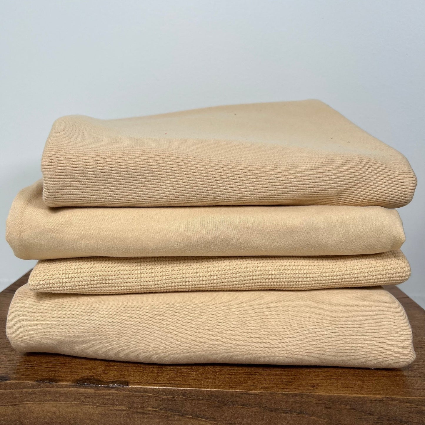 Organic Cotton Spandex Ribbing 360gsm - Almond Buff - Simplifi Fabric