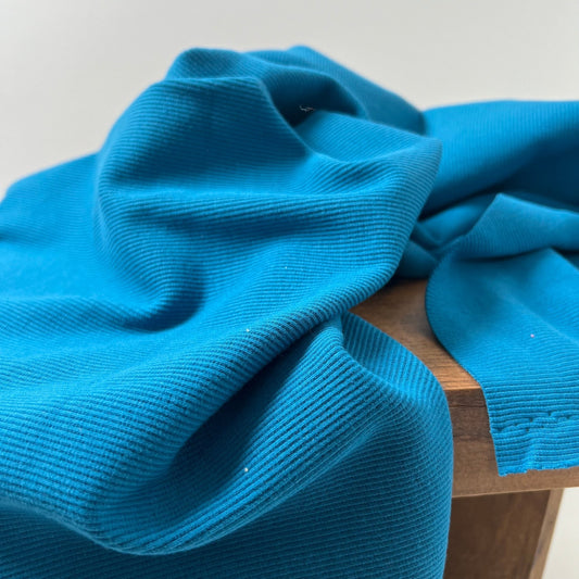 Organic Cotton Spandex Ribbing 360gsm - Seaport Blue - Simplifi Fabric