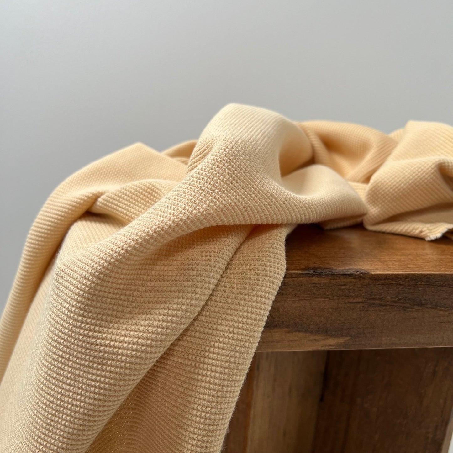 Organic Cotton Thermal / Waffle - Almond Buff - Simplifi Fabric