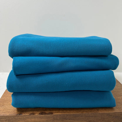 Organic Cotton Thermal / Waffle - Seaport Blue - Simplifi Fabric