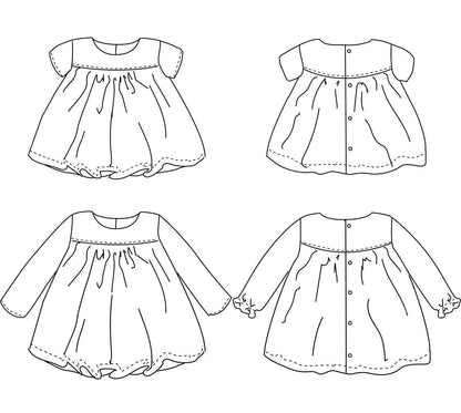 Oslo Blouse & Dress Sewing Pattern - Baby Girl 6M/4Y - Ikatee - Simplifi Fabric