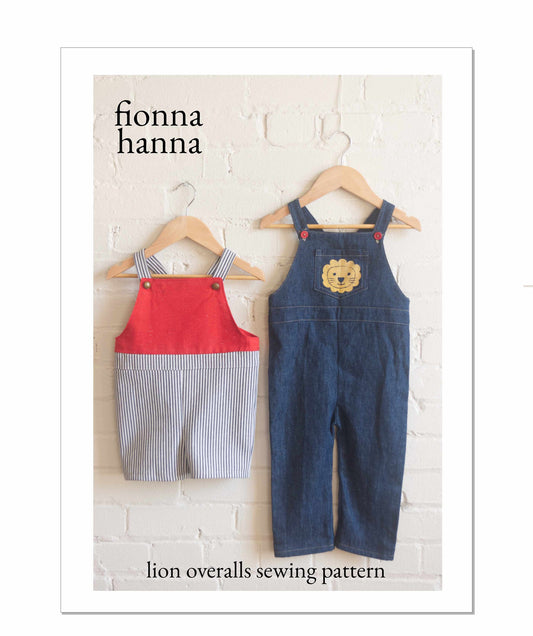 Lion Overalls Childrens Sewing Pattern - Fiona Hanna