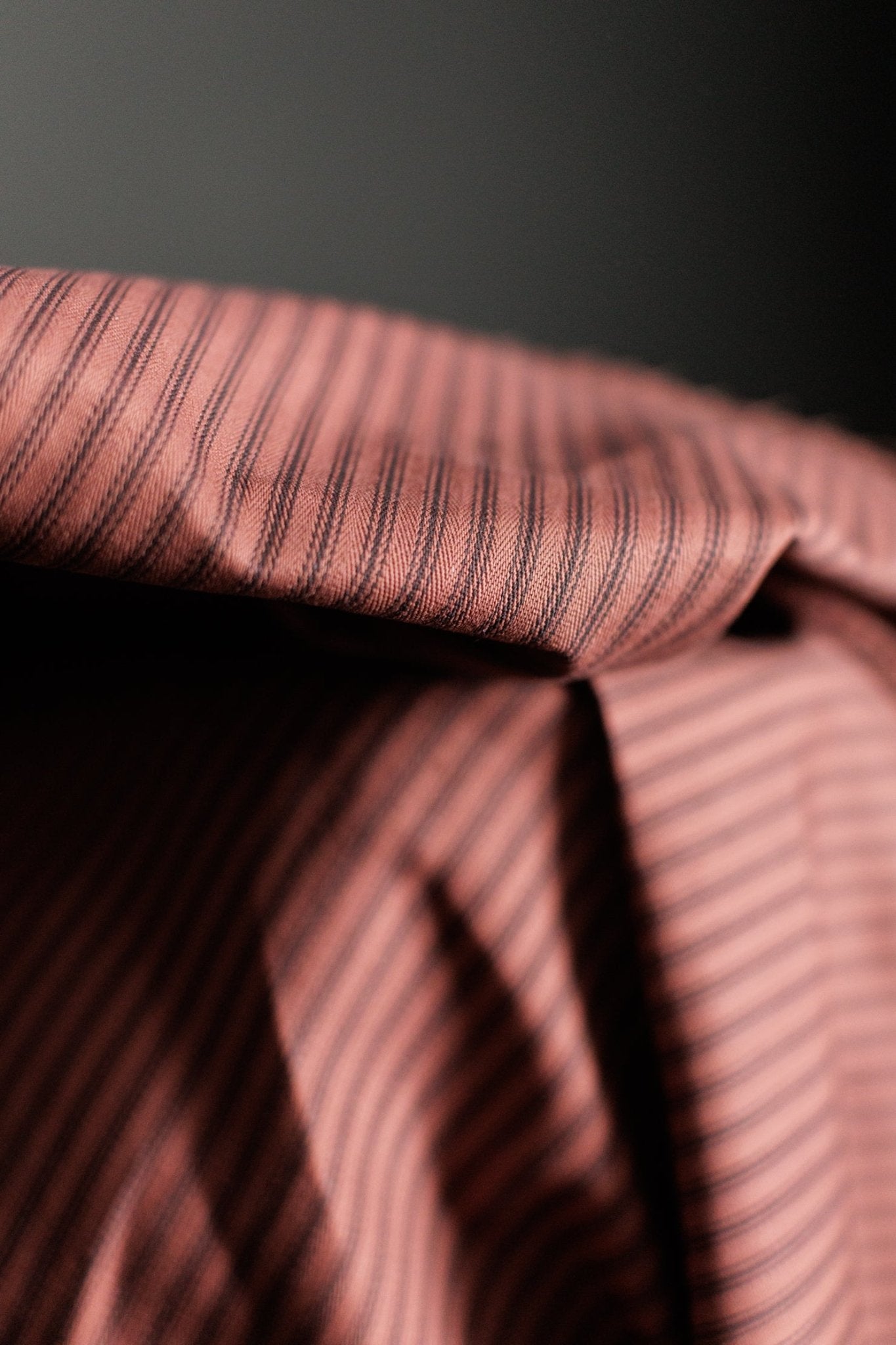 Overdyed Organic Cotton Ticking - Raspberry - Merchant & Mills - Simplifi Fabric