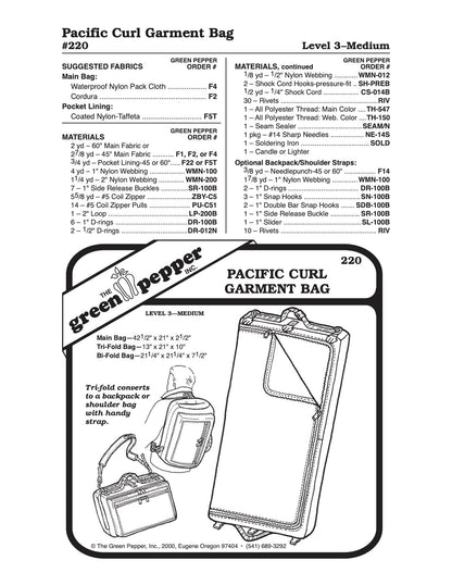 Pacific Curl Garment Bag Pattern - 220 - The Green Pepper Patterns - Simplifi Fabric