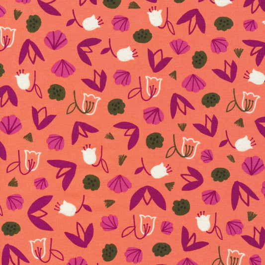 Peach Pops - Spring Riviere - Kate Merritt - Cloud 9 Fabrics - Poplin - Simplifi Fabric