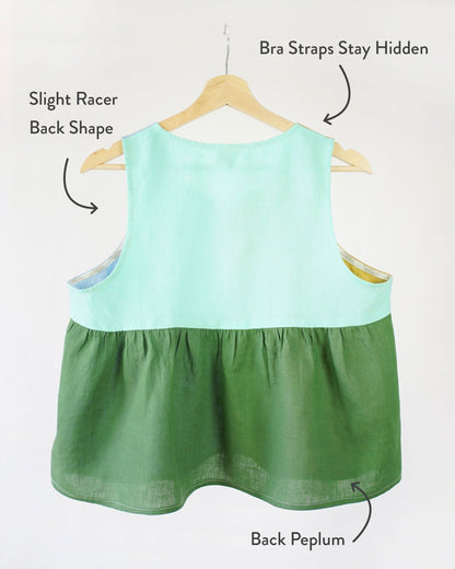 Peplum Split Tank PDF Pattern - Matchy Matchy Sewing Club - Simplifi Fabric