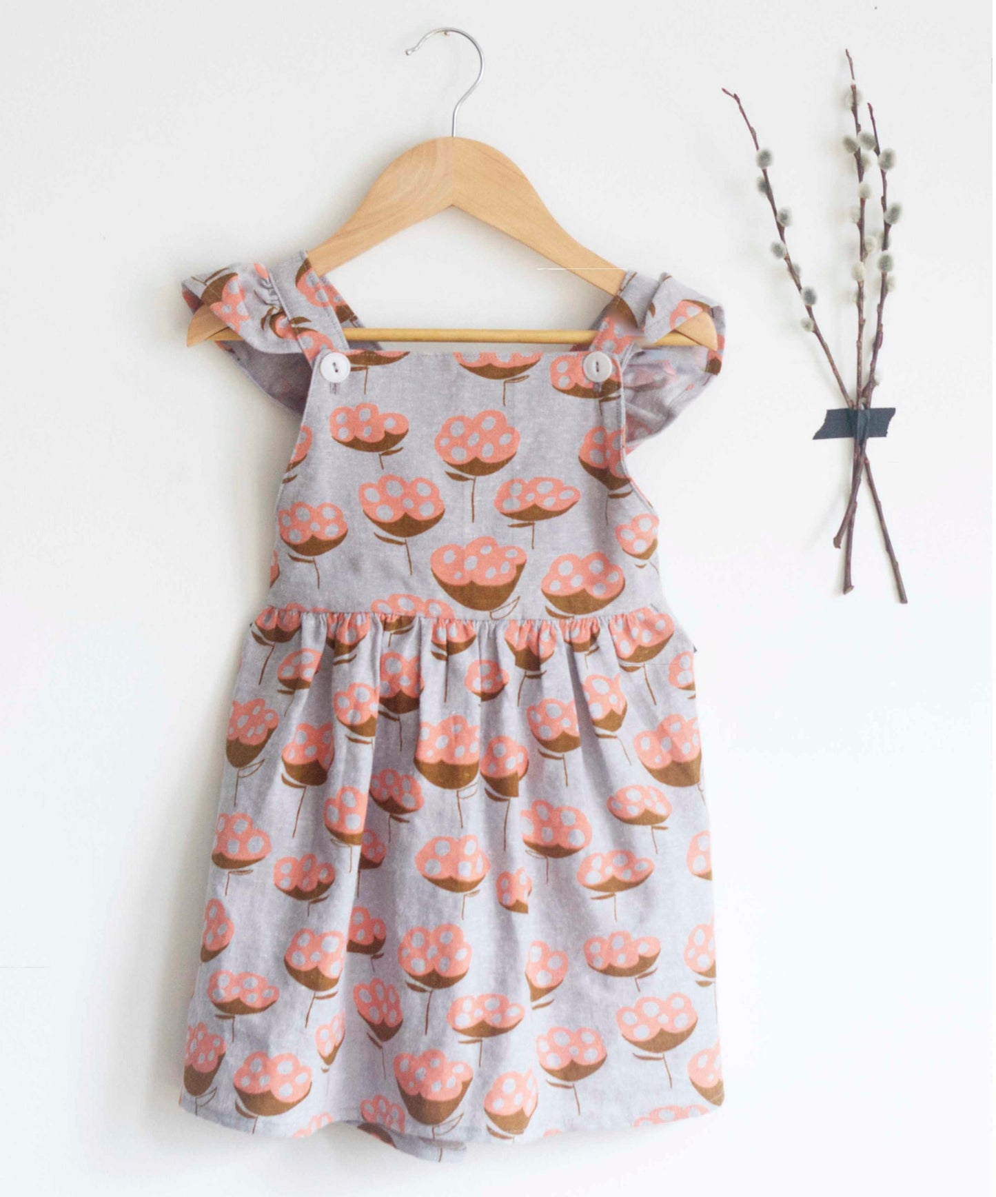 Pinafore Ruffle Dress Childrens Sewing Pattern - Fiona Hanna