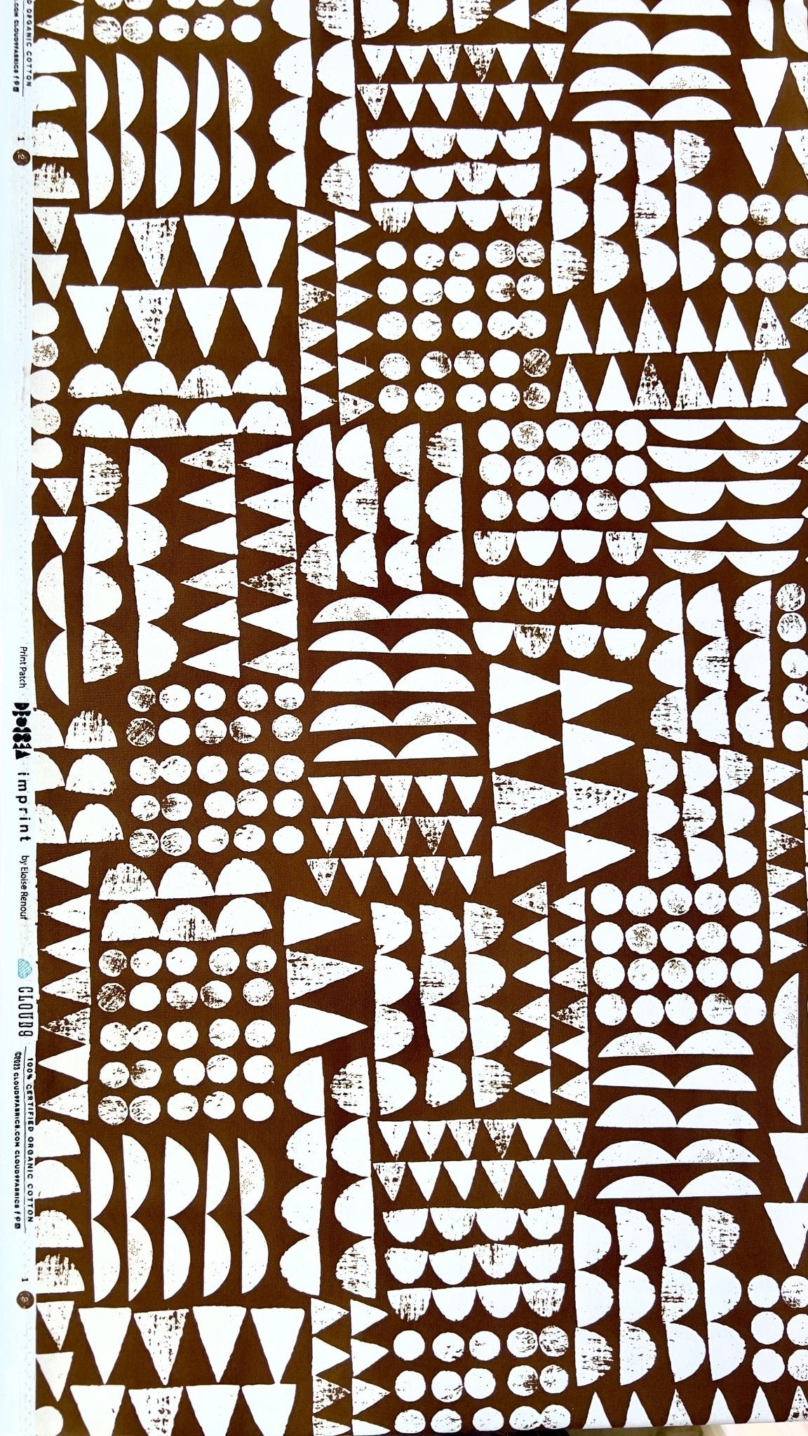 Print Patch - Dark Brown - Imprint by Eloise Renouf - Cloud 9 Fabrics - Canvas - Simplifi Fabric