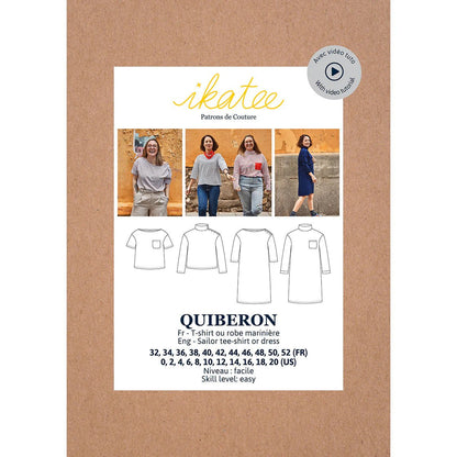 QUIBERON Sailor T-Shirt & Dress - Women 34/52 Paper Sewing Pattern - Ikatee - Simplifi Fabric