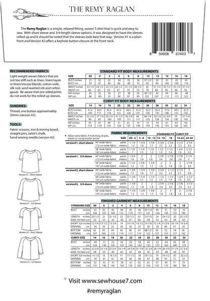 Remy Raglan Top Sewing Pattern - Sew House Seven - Simplifi Fabric