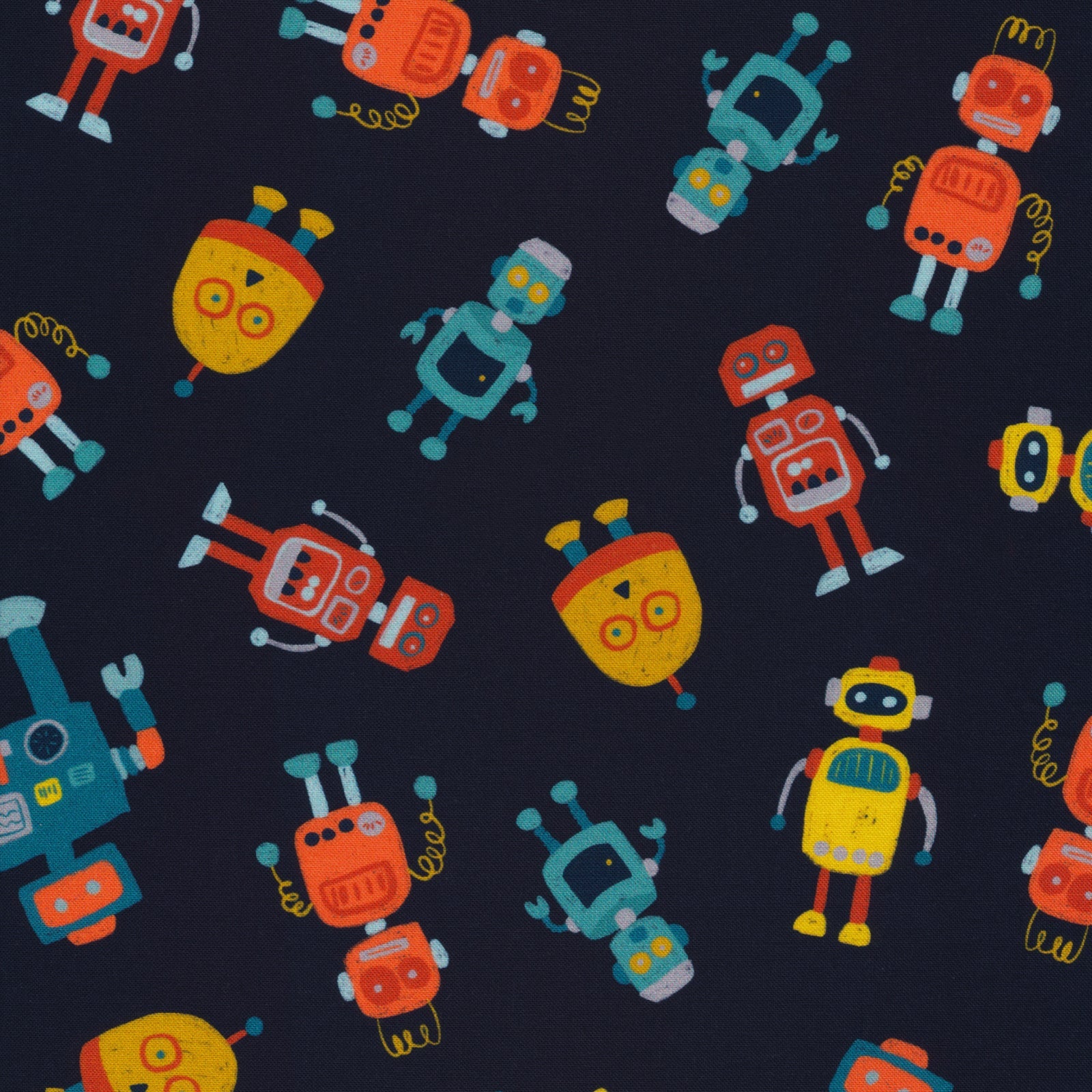 Robots Navy - High Gear - MK Surface - Cloud 9 Fabrics - Poplin - Simplifi Fabric