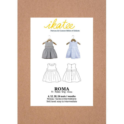 Roma Dress Sewing Pattern - Baby Girl 6M/24M - Ikatee - Simplifi Fabric