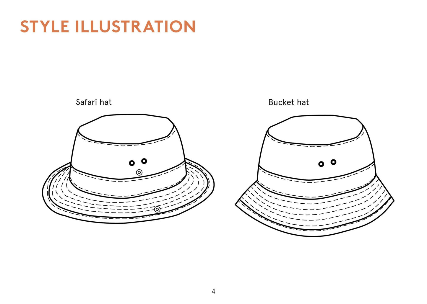 Safari Hat and Bucket Hat Unisex Paper Pattern - Wardrobe by Me - Simplifi Fabric