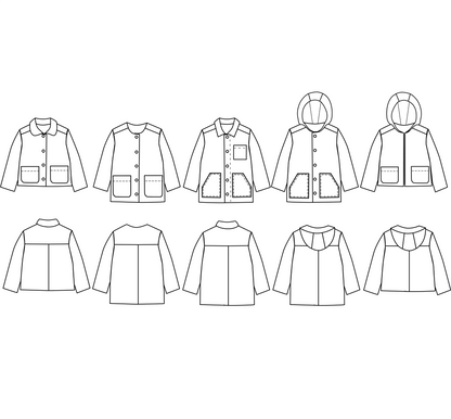 Sam Parka & Jacket Sewing Pattern - Kids Unisex 3/12Y - Ikatee - Simplifi Fabric