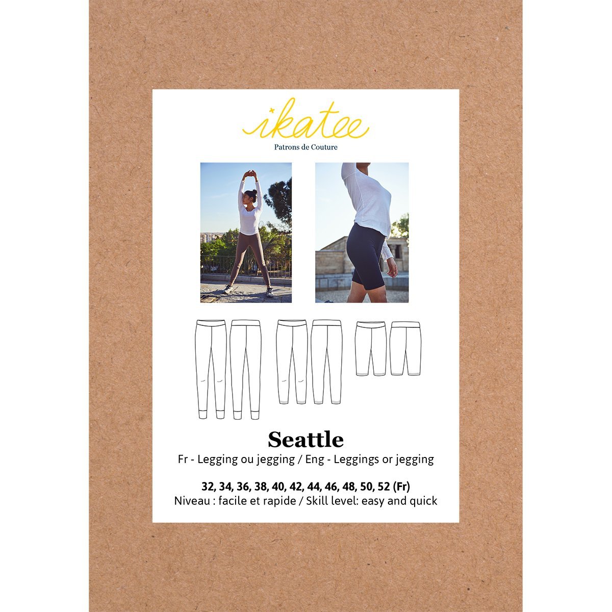 Seattle Mum legging Sewing Pattern - Ladies 34/52 - Ikatee - Simplifi Fabric