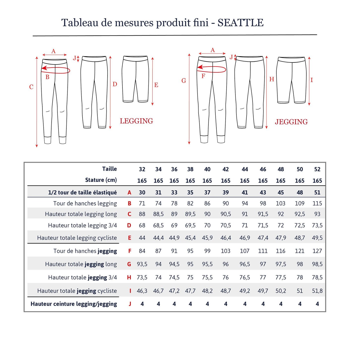 Seattle Mum legging Sewing Pattern - Ladies 34/52 - Ikatee - Simplifi Fabric