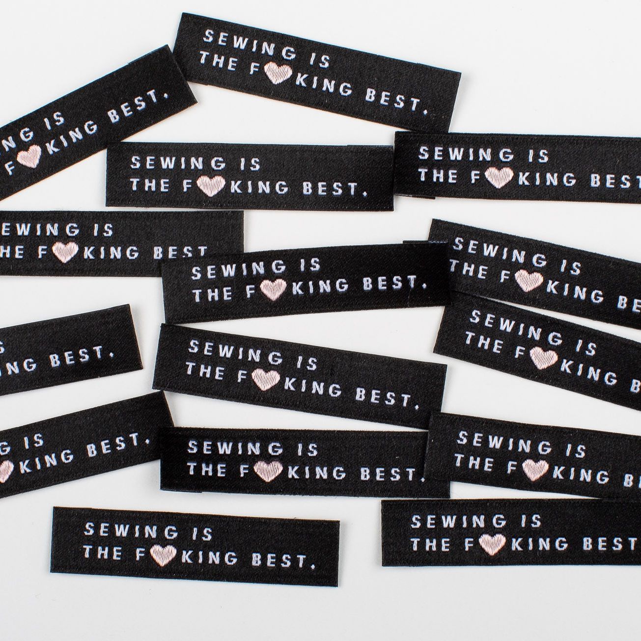 "SEWING IS THE F*CKING BEST" Woven Label Pack - Kylie And The Machine - Simplifi Fabric