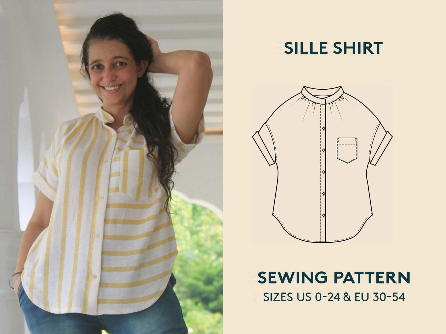 Sille Shirt Womens Paper Pattern - Wardrobe by Me - Simplifi Fabric