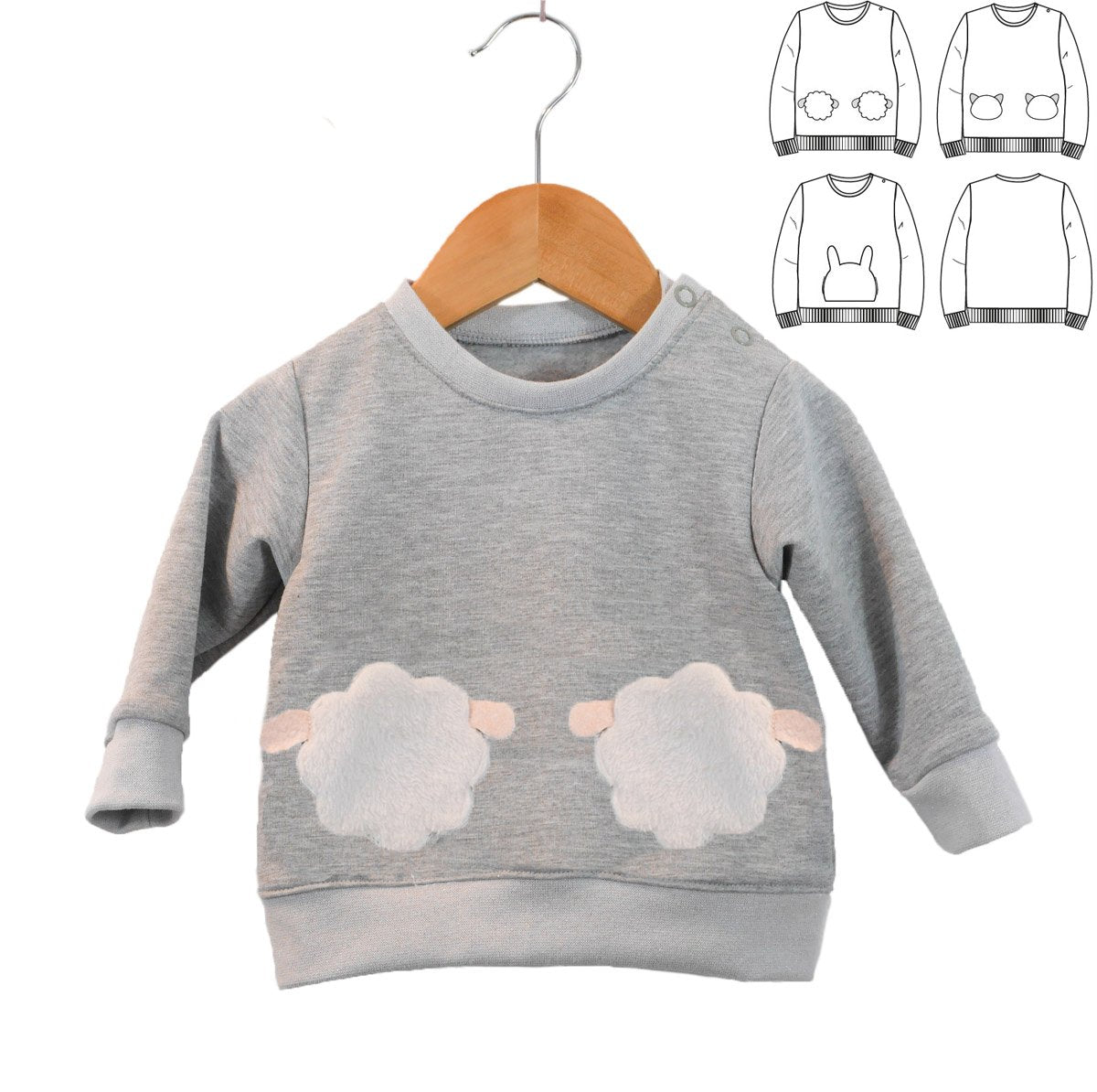 Sintra Sweatshirt Sewing Pattern - Baby 6M/4Y - Ikatee - Simplifi Fabric