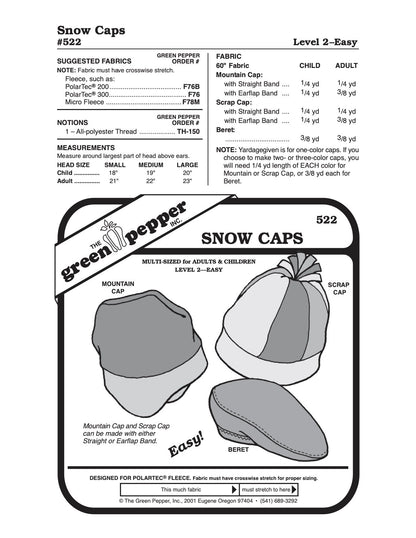 Snow Caps Pattern - 522 - The Green Pepper Patterns - Simplifi Fabric