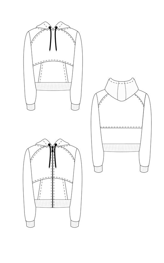 Stanton Hoodie (2 size options) Paper Pattern - Cashmerette - Simplifi Fabric