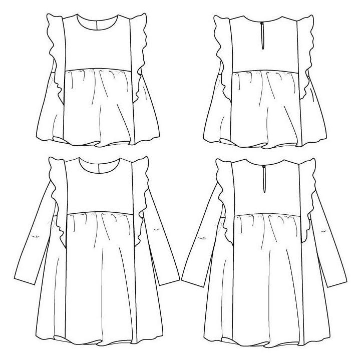 Stella Blouse or Dress Sewing Pattern - Girls 3/12Y - Ikatee - Simplifi Fabric