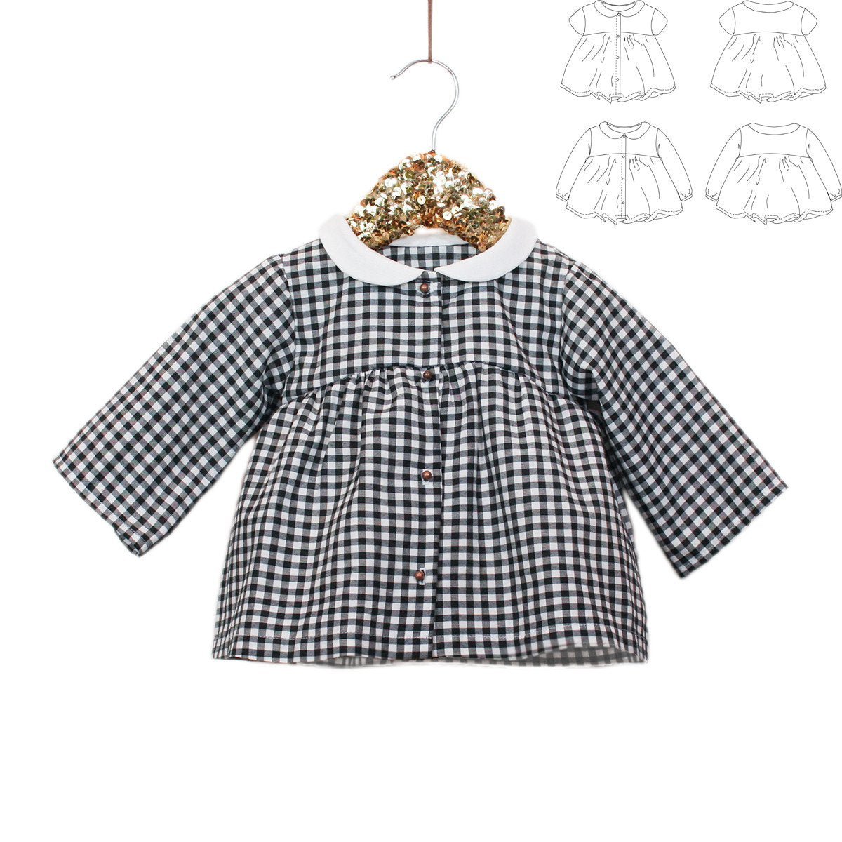 Stockholm Blouse & Dress Sewing Pattern - Baby Girl 6M/4Y - Ikatee - Simplifi Fabric