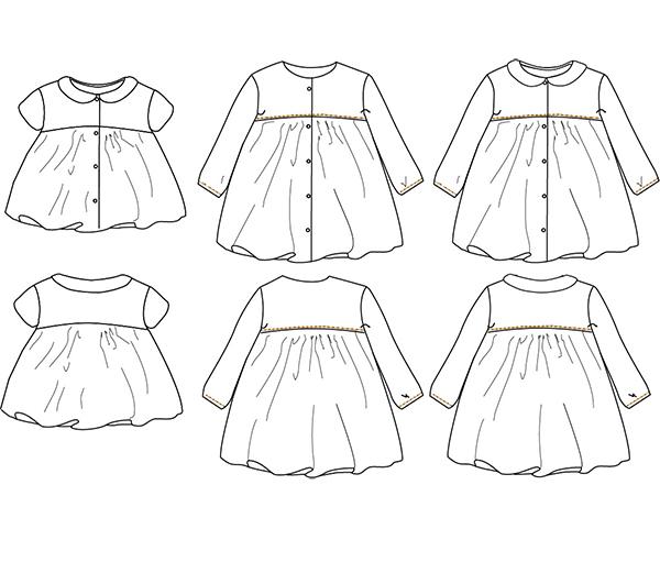 Stockholm Blouse & Dress Sewing Pattern - Baby Girl 6M/4Y - Ikatee - Simplifi Fabric