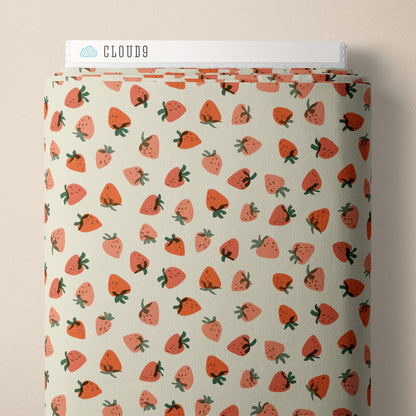 Strawberries - Floral Frenzy - Samantha Johnson - Cloud 9 Fabrics - Poplin - Simplifi Fabric