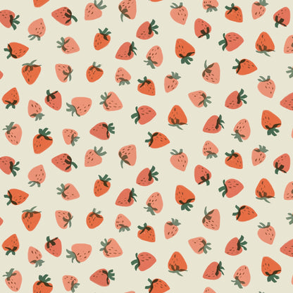 Strawberries - Floral Frenzy - Samantha Johnson - Cloud 9 Fabrics - Poplin - Simplifi Fabric