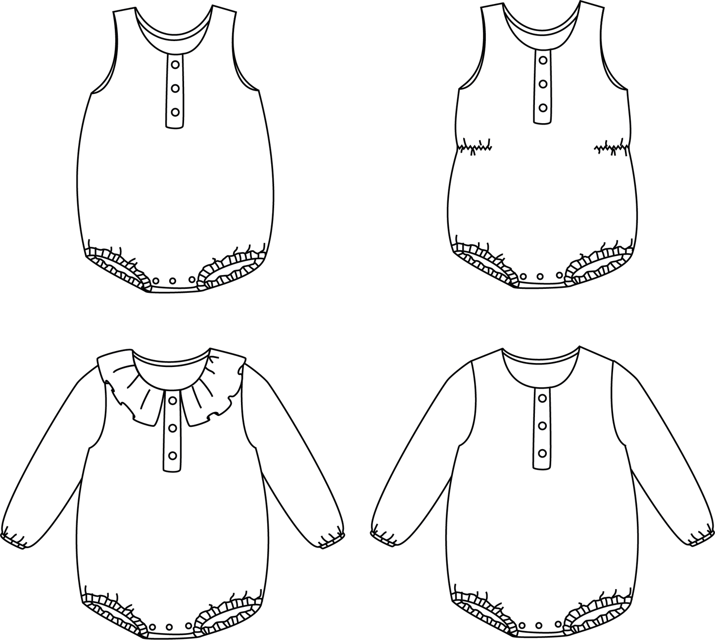 Sydney Romper Sewing Pattern - Baby 1M/24M - Ikatee - Simplifi Fabric