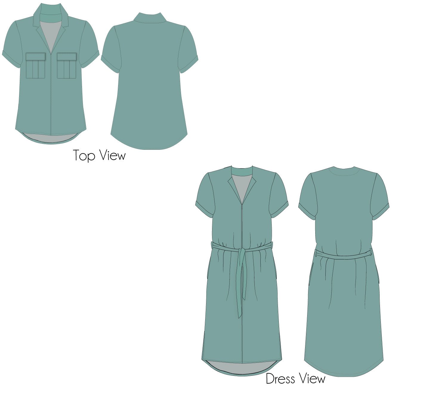 Sydni Shirt Dress - Paper Pattern - Sew to Grow - Simplifi Fabric