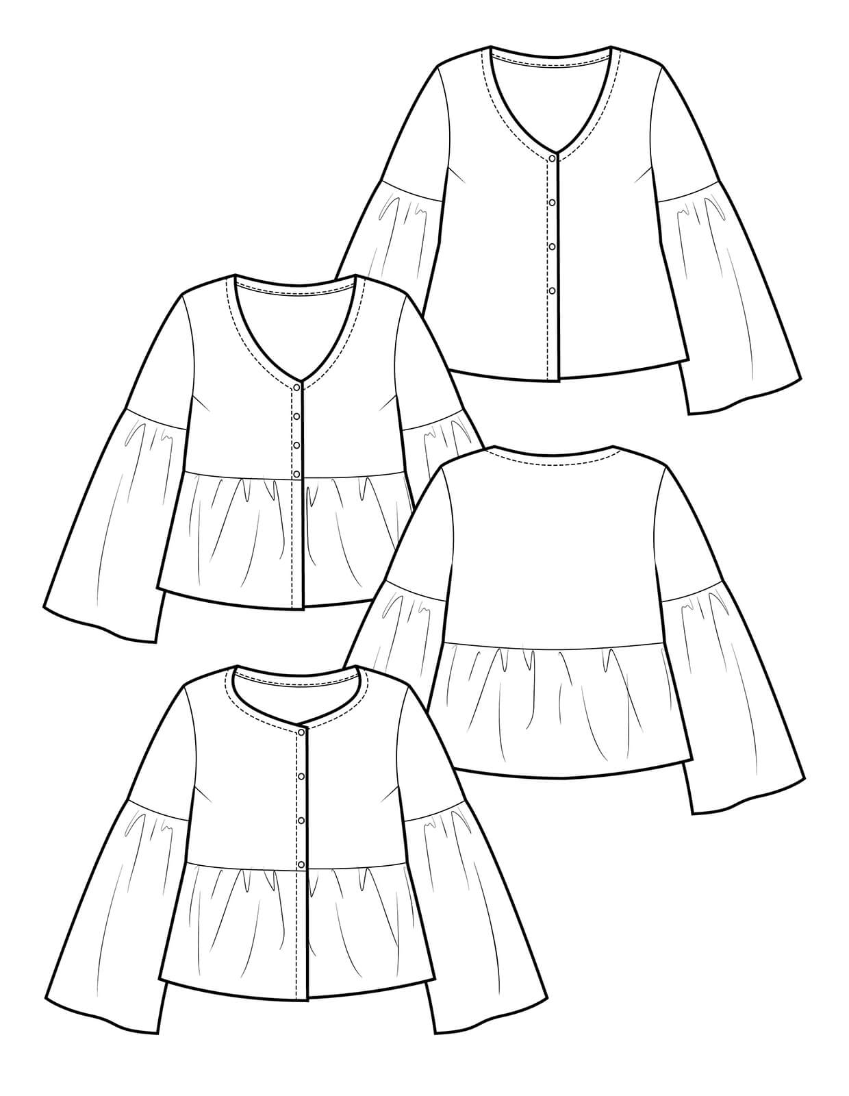 The Tiered Blouse - PDF Pattern - The Makers Atelier - Simplifi Fabric