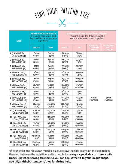 Thea Trousers Pattern - Tilly And The Buttons - Simplifi Fabric