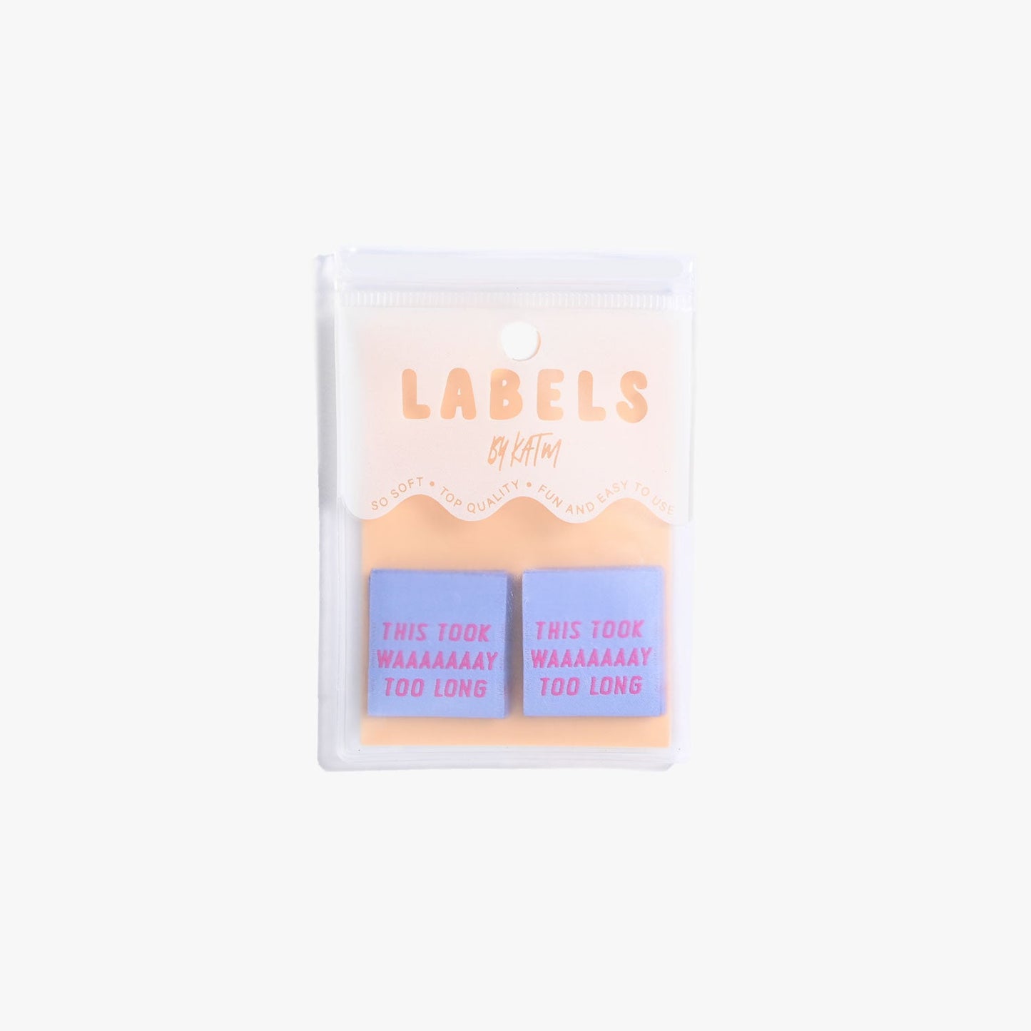 "THIS TOOK WAAAAAAAY TOO LONG" Woven Label Pack - Kylie And The Machine - Simplifi Fabric